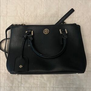 Tory Burch Black purse with long strap